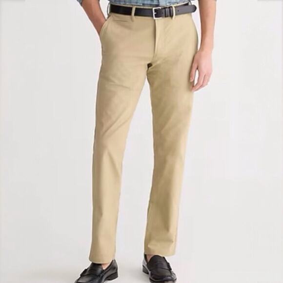 J.Crew 770 Straight Fit Tech Pant Chino Khakis Office Golf AW006 Tan 38/32 FLAW - Picture 1 of 16
